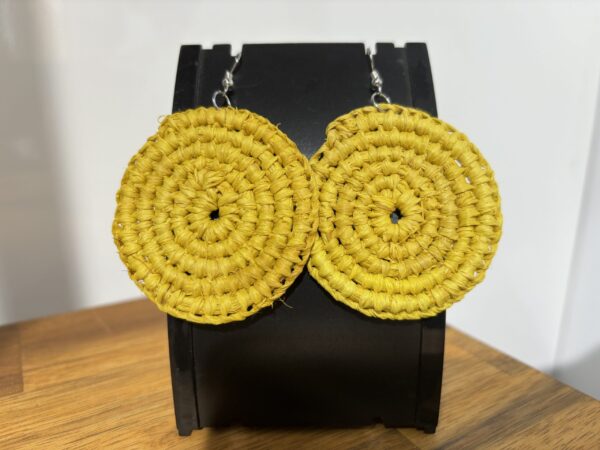 Yellow woven earrings