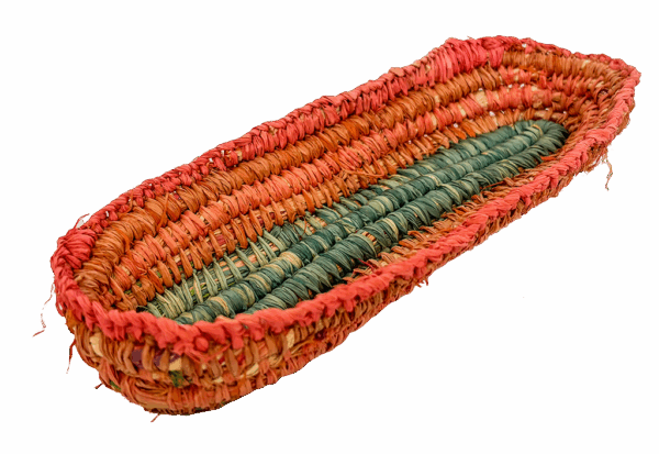Small woven rainbow dish by Aunty Millie Taylor