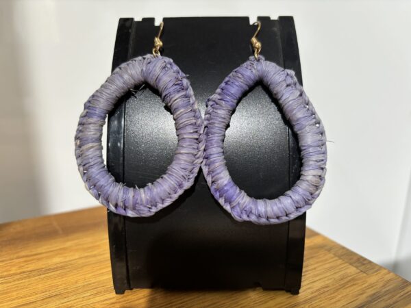 Purple woven earrings
