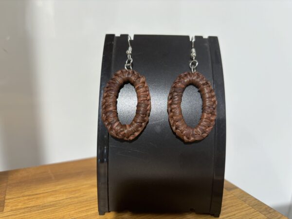 Small brown woven earrings