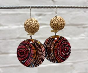 Handpainted earrings (4) by Jackie Wirramanda