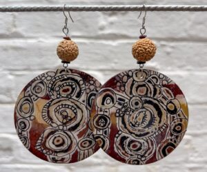 Handpainted earrings (17) by Jackie Wirramanda