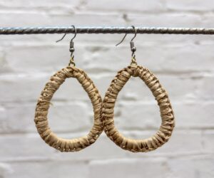 Natural woven earrings by Melissa Taylor