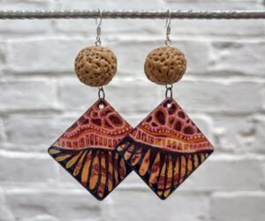 Handpainted earrings (6) by Jackie Wirramanda