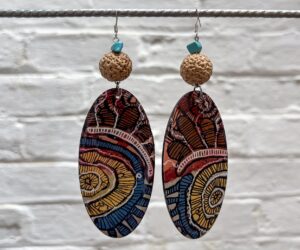 Handpainted earrings (8) by Jackie Wirramanda