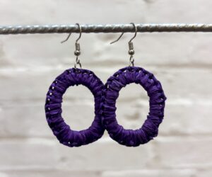 Purple woven earrings (2) by Melissa Taylor