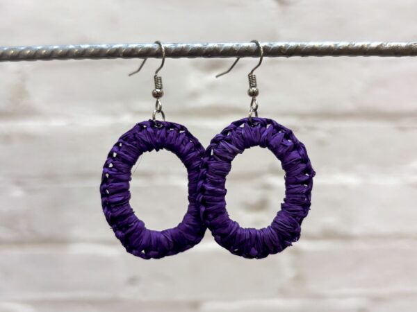 Purple woven earrings (2) by Melissa Taylor