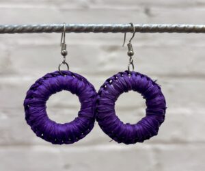 Purple woven earrings (1) by Melissa Taylor