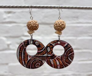 Handpainted earrings (1) by Jackie Wirramanda
