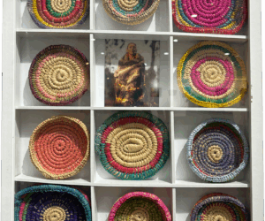 Framed weavings by Aunty Millie Taylor