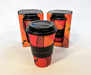 Reusable Bamboo Cup - Kangaroo Sunset by Kerri Douglas