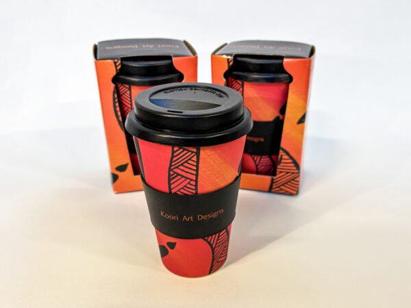 Reusable Bamboo Cup - Kangaroo Sunset by Kerri Douglas