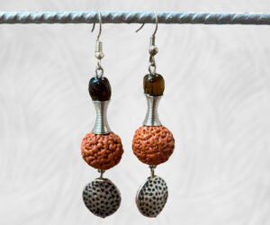 Quandong and Tiger eye earrings by Dja Yingila