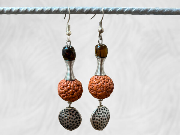 Quandong and Tiger eye earrings by Dja Yingila