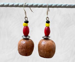 Wooden beads & Gumnut earrings by Dja Yingila