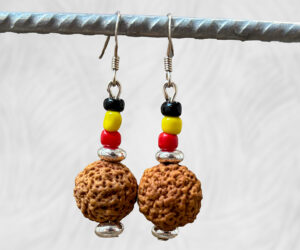 Quandong and bead earrings by Dja Yingila
