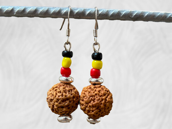 Quandong and bead earrings by Dja Yingila