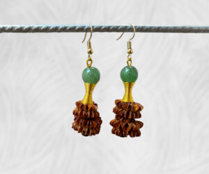 Gumnut seed and Jade earrings by Dja Yingila