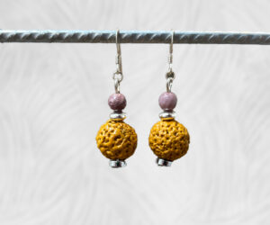 Quandong, bead & Mookite earrings by Dja Yingila