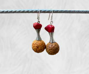 Quandong and red coral earrings by Dja Yingila