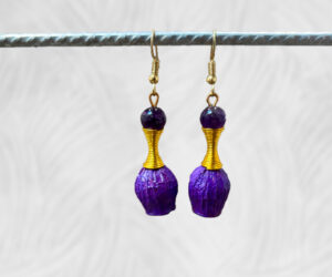 Painted gumnut (purple) & purple amethyst earrings by Dja Yingila