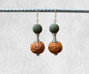 Quandong and green coloured bead by Dja Yingila