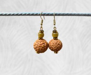 Quandong and cats eye earrings by Dja Yingila