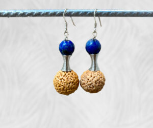 Quandong and lapiz lazuli earrings by Dja Yingila