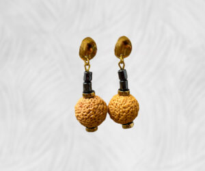 Quandong & Hematite stud earrings by Dja Yingila