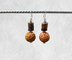 Quandong and Botswana agate earrings by Dja Yingila