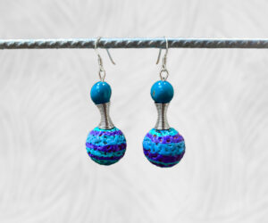 Native seed with glass bead earrings by Dja Yingila