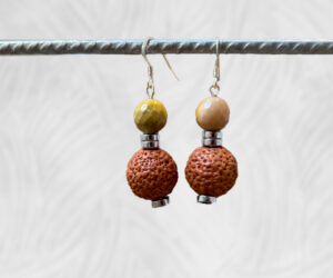 Quandong, beads & Mookite earrings by Dja Yingila