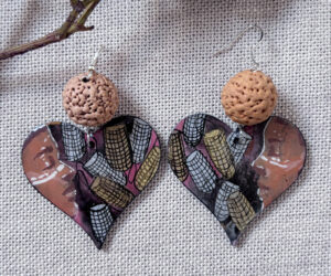 Handpainted earrings (21) by Jackie Wirramanda