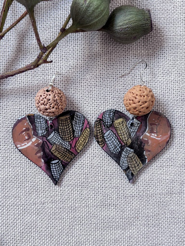 Handpainted earrings (21) by Jackie Wirramanda