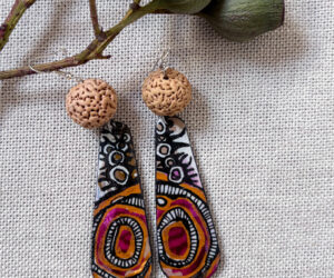Handpainted earrings (23) by Jackie Wirramanda