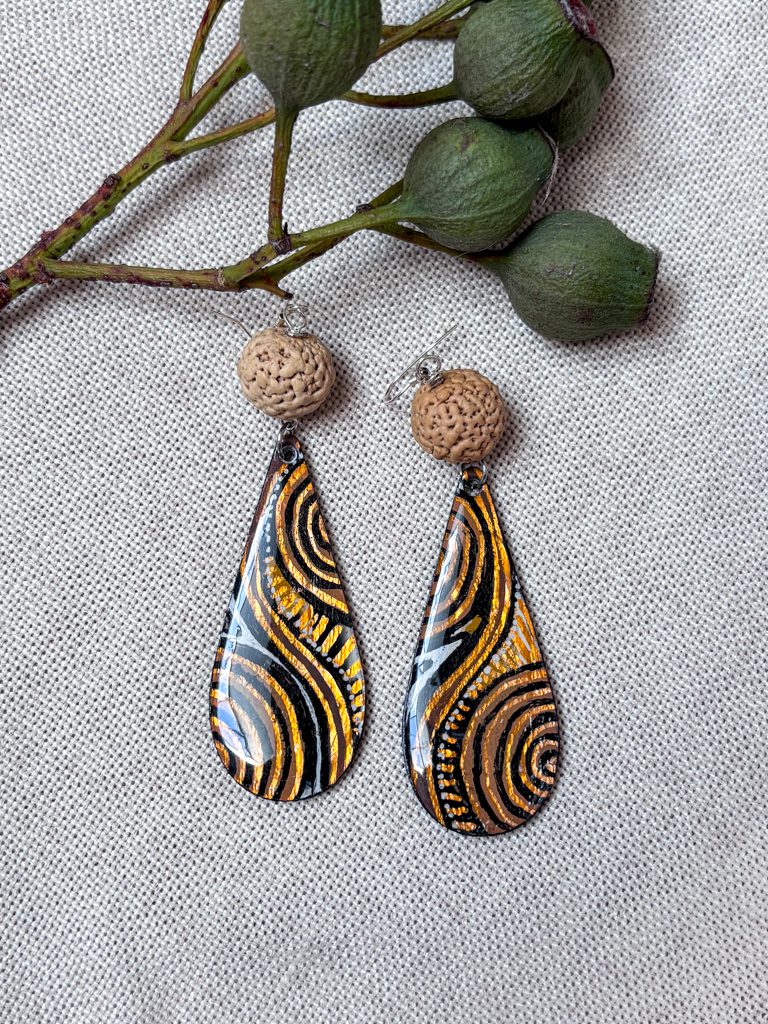 Handpainted earrings (24) by Jackie Wirramanda