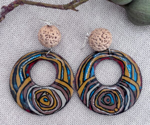 Handpainted earrings (25) by Jackie Wirramanda