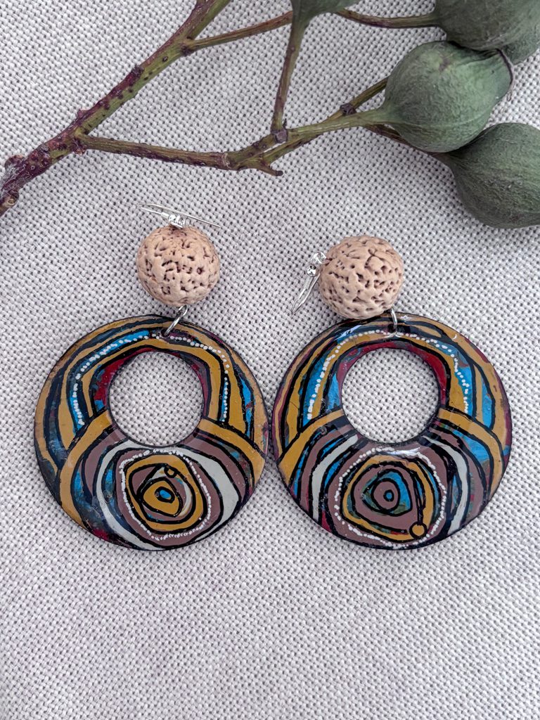 Handpainted earrings (25) by Jackie Wirramanda