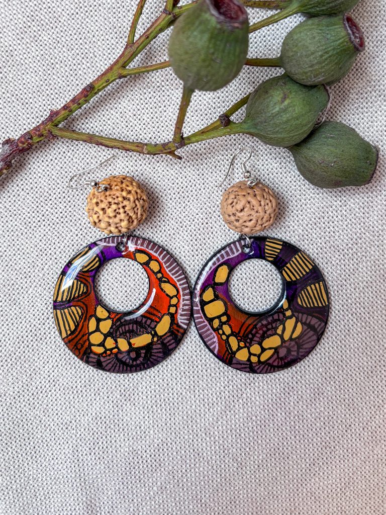 Handpainted earrings (26) by Jackie Wirramanda