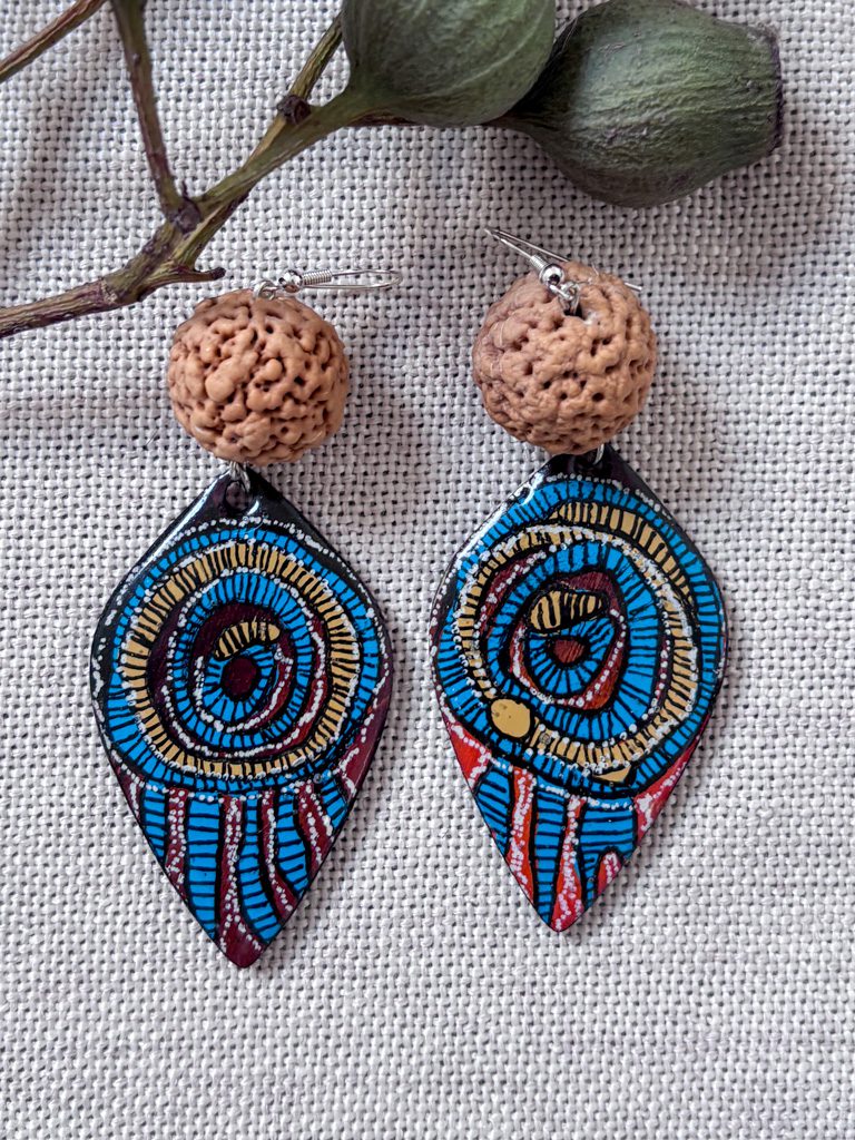 Handpainted earrings (27) by Jackie Wirramanda