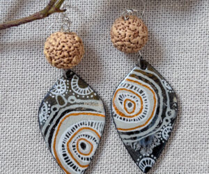 Handpainted earrings (28) by Jackie Wirramanda