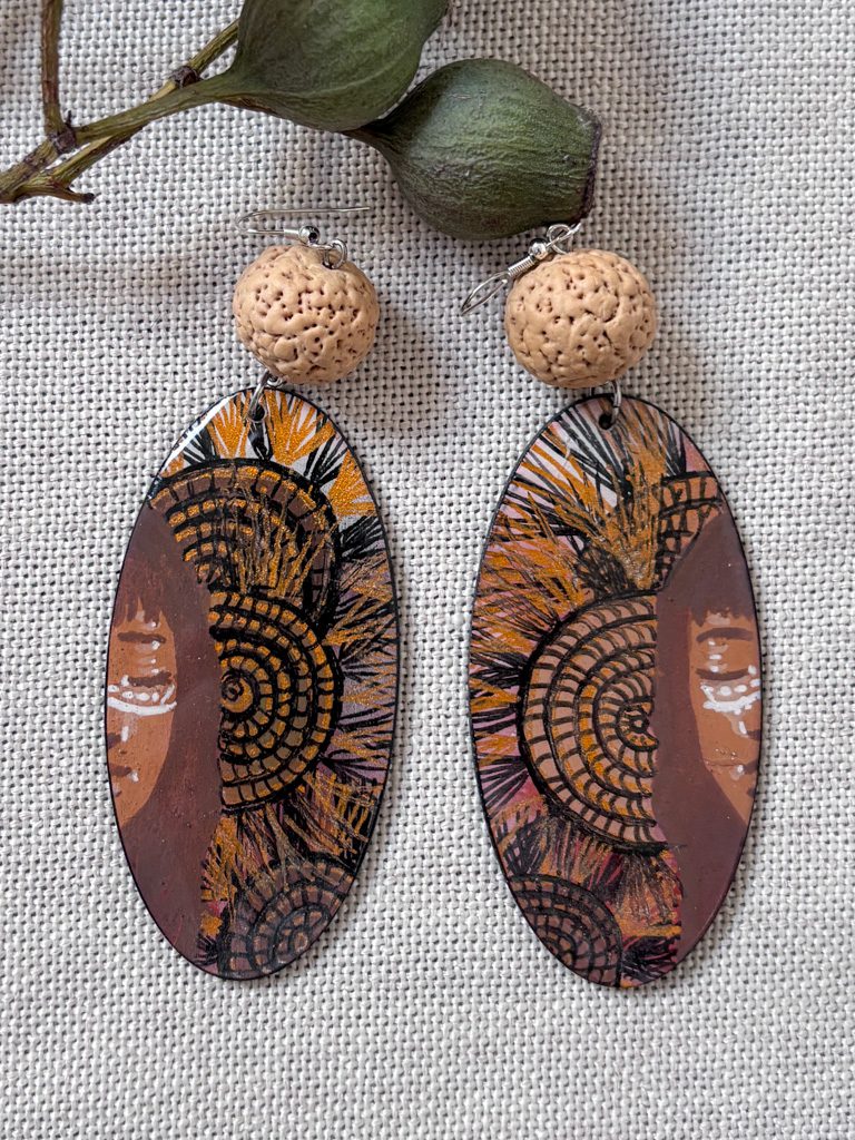 Handpainted earrings (29) by Jackie Wirramanda
