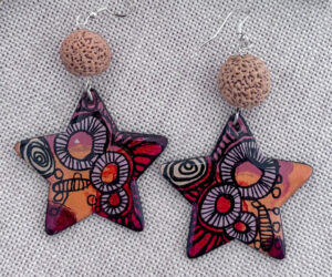 Handpainted earrings (31) by Jackie Wirramanda