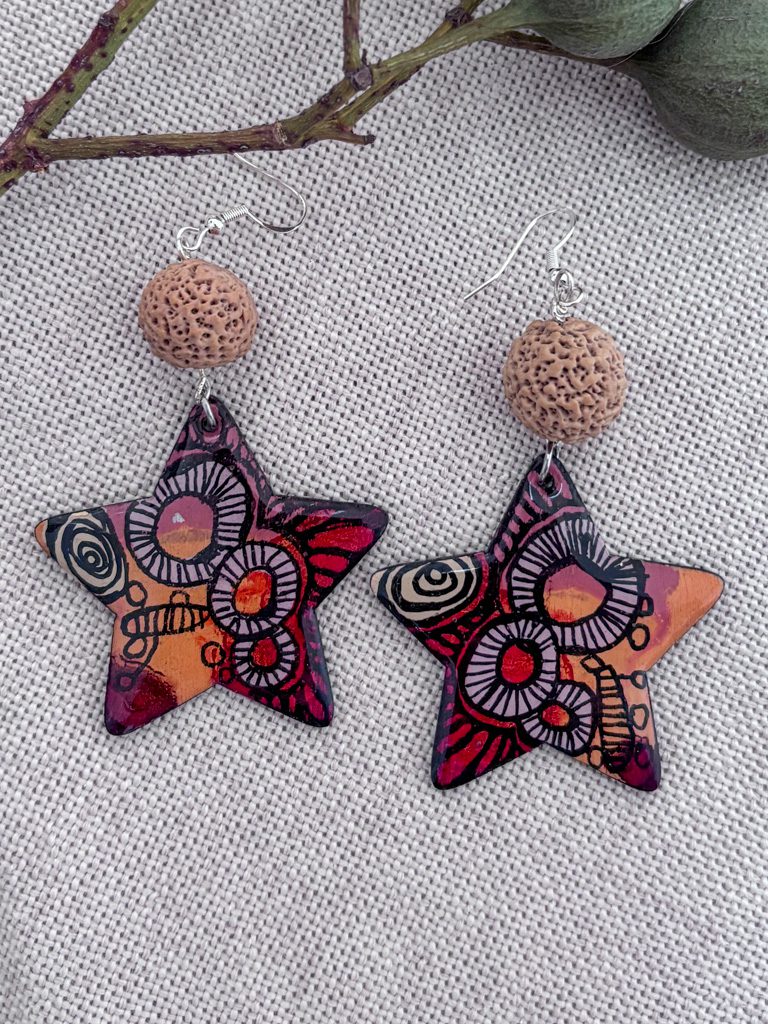 Handpainted earrings (31) by Jackie Wirramanda