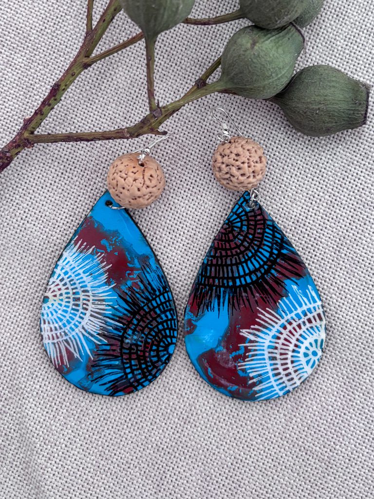 Handpainted earrings (33) by Jackie Wirramanda
