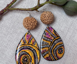 Handpainted earrings (34) by Jackie Wirramanda