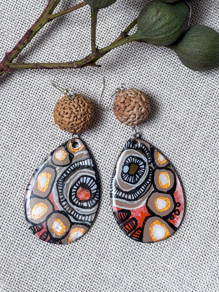 Handpainted earrings (35) by Jackie Wirramanda