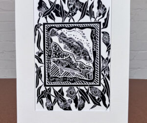 Giranal & Wirrap - Djaara Seasons Lino Print by Krishna Heffernan