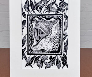 Wanyarra & Gurri - Djaara Seasons Lino Print by Krishna Heffernan