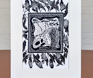 Barramal & Milakuk - Djaara Seasons Lino Print by Krishna Heffernan